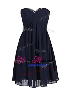 Cheap Navy Blue Prom Dresses Prom and Party and For with Beading Sweetheart Sleeveless Zipper