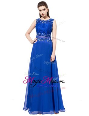 Flare Scoop Sleeveless Zipper Floor Length Beading and Lace Pageant Dress Wholesale