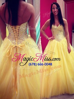 Sophisticated Sleeveless Sequins Lace Up Glitz Pageant Dress