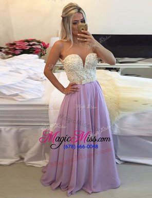 Custom Designed Lilac Dress for Prom Prom and Party and For with Ruching Scoop Sleeveless Clasp Handle