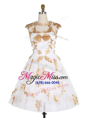 Customized Scoop Lace Sleeveless Appliques Zipper Military Ball Gowns