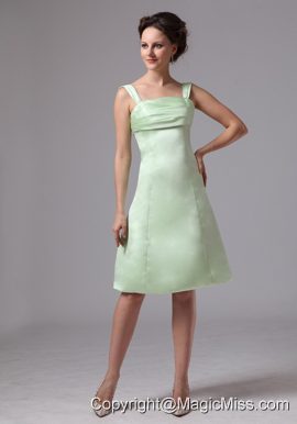 Apple Green Straps A-line Knee-length Bridesmaid Dress For Custom Made In Brunswick Georgia