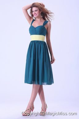 Straps Prom / Homecoming Dress Knee-length Chiffon For Custom Made