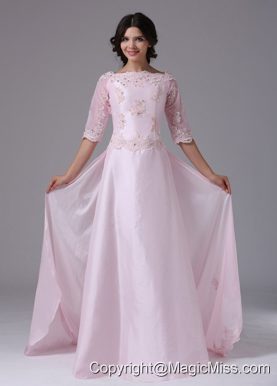 1/2 Sleeves and Appliques For 2013 Mother Of The Bride Dress With Taffeta In Brisbane California