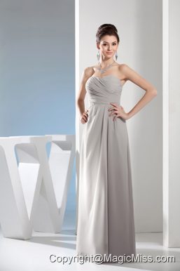 Cheap Column Sweetheart Ruching Gray long bridesmaid Dress in 2013