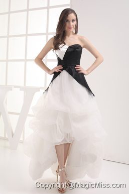 A-line Sweetheart High-low Pick-ups Wedding Dress