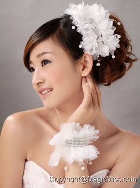 Imitation Pearls With Crystals Women ? s Fascinators/ Hairband And Wrist Corsage