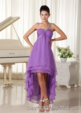 Beaded Decorate Shoulder For 2013 Graduation Dress Chiffon High-low In Virginia