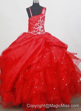 Beading Classical Ball Gown Little Girl Pageant Dress Straps Floor-length