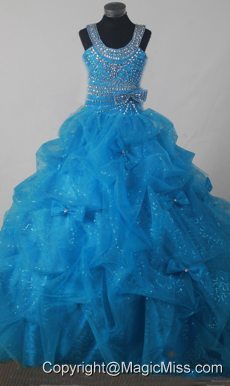 Gorgeous Beading Pick-ups Little Girl Pageant Dress Ball Gown Scoop Floor-length