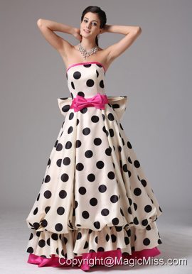 Stylish A-line Multi-color 2013 Prom Graduation Dress With Bows Strapless in Fairfield Connecticut