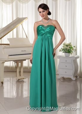 Turquoise Sweetheart Beaded Prom / Evening Dress For Prom Party Satin and Chiffon