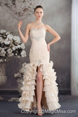 Beading Mermaid Sweetheart Ankle-length 2013 Champagne Prom Dress
