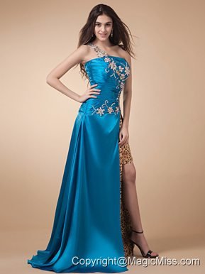 High Silt and Appliques Ruch For Custom Made Prom Dress