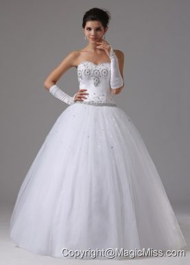Ball Gown Beaded Decorate Bust Sweetheart In Antioch California For Modest Wedding