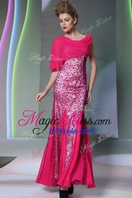 Top Selling Mermaid Red Tulle Zipper Scoop Sleeveless Floor Length Prom Dresses Beading