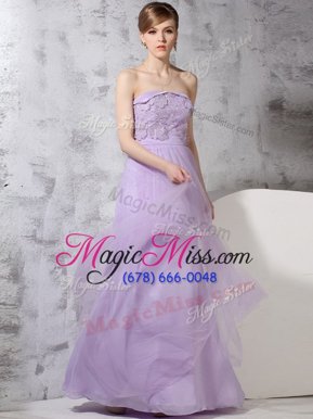 Cute Lilac Strapless Side Zipper Lace Pageant Dress Toddler Sleeveless