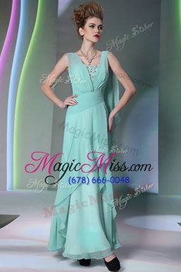 Perfect Sleeveless Sequins and Ruching Side Zipper Evening Dress