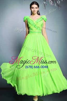 Cute Short Sleeves Pattern Backless Prom Party Dress