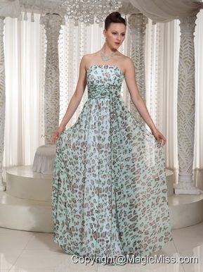 2013 Multi-color Empire Leopard Strapless Prom Dress