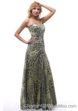 Unique Leopard Strapless Prom Dress Lace-up For Custom Made In Andover