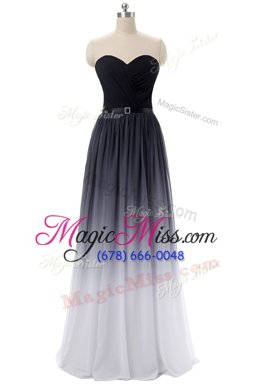 Black Sleeveless Chiffon Lace Up Evening Dress for Prom and Party