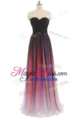 Custom Made Sweetheart Sleeveless Lace Up Prom Party Dress Black Chiffon