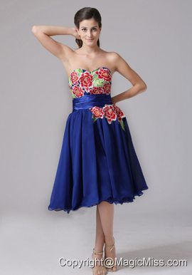 Milford Connecticut Blue Appliques Decorate Sweetheart Prom Dress With Knee-length In 2013