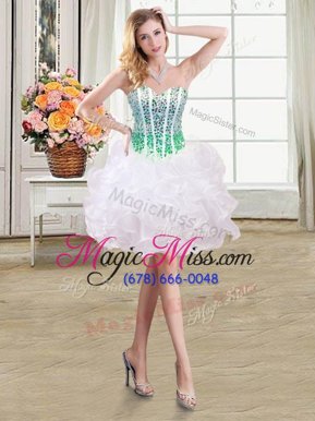 On Sale Sleeveless Beading and Ruffles Lace Up Party Dress