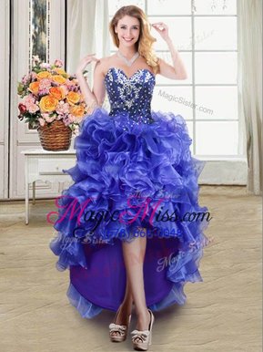 Classical Sleeveless Lace Up High Low Ruffles Pageant Dress for Girls