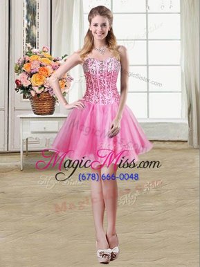 Fancy Sequins Sweetheart Sleeveless Lace Up Homecoming Dress Multi-color Organza