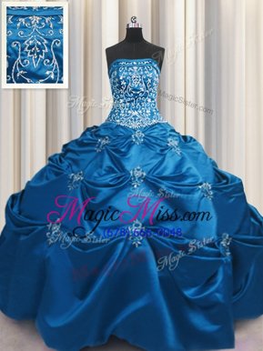 Edgy Taffeta Sleeveless Floor Length Sweet 16 Dresses and Beading and Appliques and Embroidery