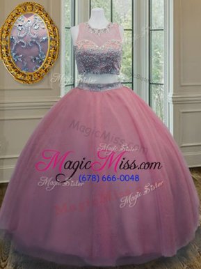 Scoop Sleeveless Ruffled Layers and Sashes|ribbons Zipper Ball Gown Prom Dress