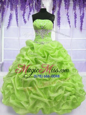 Enchanting Sleeveless Lace Up Floor Length Beading and Pick Ups Sweet 16 Dress