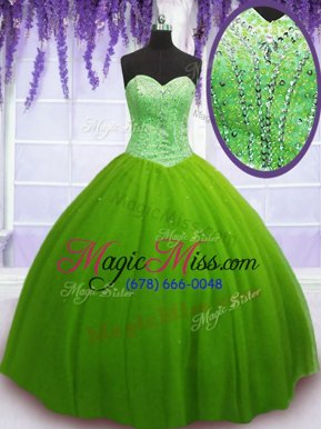 Best Beading Quinceanera Dresses Lace Up Sleeveless Floor Length