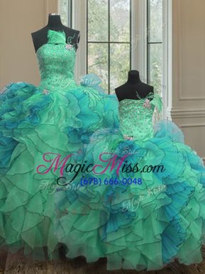 Ball Gowns 15 Quinceanera Dress Multi-color Sweetheart Organza Sleeveless Floor Length Lace Up