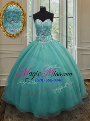 Stylish Floor Length Ball Gowns Sleeveless Light Blue Quinceanera Dress Lace Up