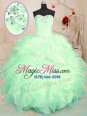 Admirable Ball Gowns Quinceanera Gown Sweetheart Organza Sleeveless Floor Length Lace Up