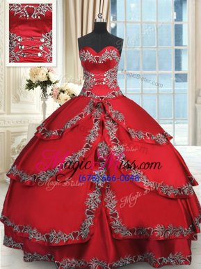Smart Ruffled Floor Length Ball Gowns Sleeveless Wine Red Ball Gown Prom Dress Lace Up