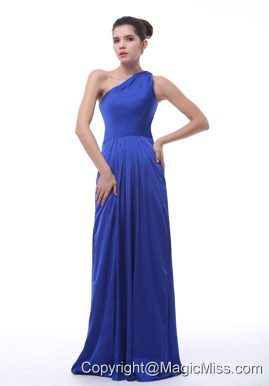 Royal Blue One Shoulder Taffeta Floor-length Bridesmaid Dress For 2013