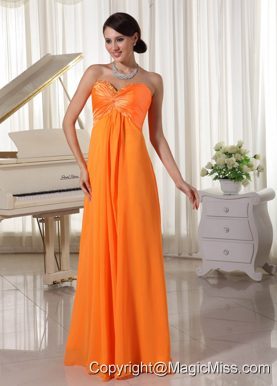 Pretty Orange Sweetheart Beaded Prom / Evening Dress Satin and Chiffon