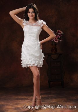 Appliques Decorate Short White Scoop Wedding Dress In 2013 Chandler Arizona