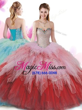 Pretty Floor Length Ball Gowns Sleeveless Multi-color 15th Birthday Dress Lace Up