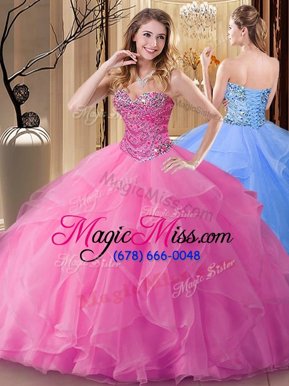 High End Tulle Sleeveless Floor Length Sweet 16 Quinceanera Dress and Beading