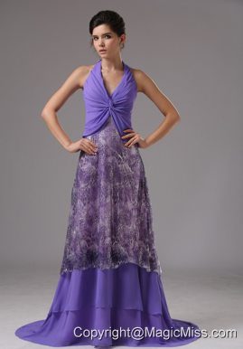Purrple Custom Made Halter Ruched Bodice For Rrom Dress