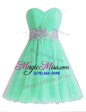 Adorable Sweetheart Sleeveless Chiffon Military Ball Gown Beading and Ruching Lace Up