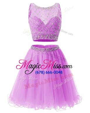 Super Hot Pink Homecoming Dress Prom and Party and For with Beading and Belt Sweetheart Sleeveless Side Zipper