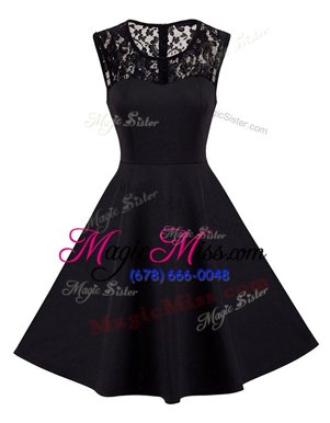 High End Sweetheart Sleeveless Zipper Prom Gown Black Satin