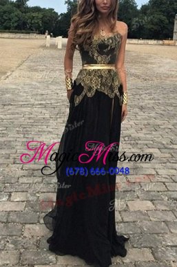 High Class Sleeveless Backless Floor Length Lace and Appliques Prom Party Dress