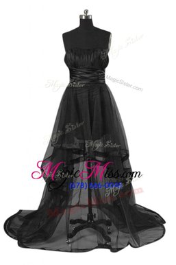 Excellent Black Strapless Zipper Sashes|ribbons Homecoming Gowns Sleeveless